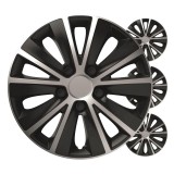 Capace roți auto, set 4 piese, Rapide, negru argintiu, 14" inch, COLOR BOX