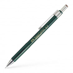 Creion Mecanic Faber – Castell TK-Fine, 0.5 mm Mina, Clip Rezistent, Corp Verde, Creion Mecanic Colorat, Rechizite Scolare, Instrumente de Scris, Crei