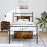VidaXL Cadru pat fără saltea, stejar fumuriu 80x200 cm lemn prelucrat