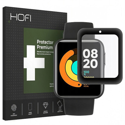 Folie Protectie Ecran HOFI pentru Xiaomi Mi Watch Lite, Sticla securizata, Hybrid 0.3mm, 7H, Neagra foto
