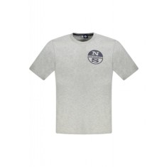 Tricou barbati, cu imprimeu cu logo, Regular fit, Gri, S