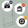 Raft Metalic Depozitare Anvelope 180x120x40cm, Max. 795kg, Otel Galvanizat, Gri