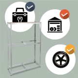 Raft Metalic Depozitare Anvelope 180x120x40cm, Max. 795kg, Otel Galvanizat, Gri