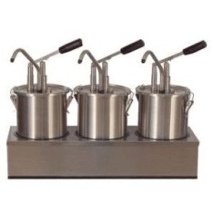 Dispenser sosuri triplu, dozator maioneza, ketchup, mustar