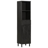 Cumpara ieftin Dulap de baie, negru, 38x33x160 cm, lemn masiv de mango