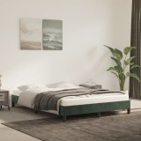 VidaXL Cadru de pat fără saltea, verde &icirc;nchis, 140x200 cm, catifea