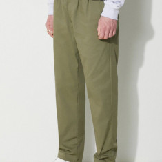 New Balance pantaloni barbati, culoarea verde, drept