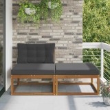 vidaXL Set canapea sectională exterior lemn masiv acacia natural durabil rezistent intemperii 158x83x73cm