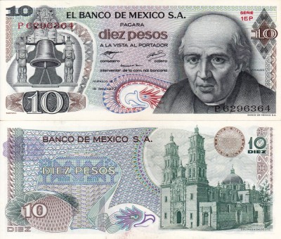 MEXIC 10 pesos 1977 UNC!!! foto