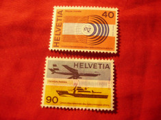 2 Timbre Elvetia 1976 Aviatie si ITU , 40 si 90C fara guma foto