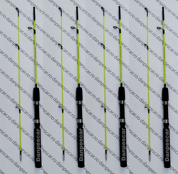 SET 4 Lansete pescuit la copca Hakuyo din fibra plina cu mufare metalica 1,20m