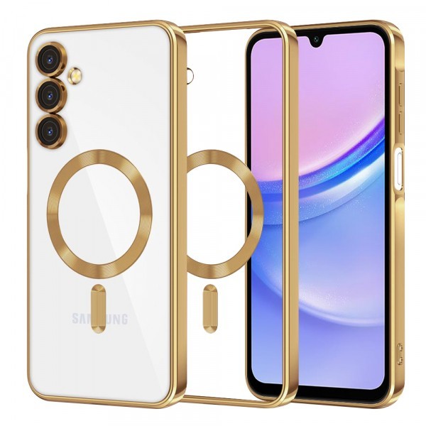 Husa MagSafe pentru Samsung Galaxy A15 5G A156 / A15 A155, Techsuit, Luxury Crystal, Aurie