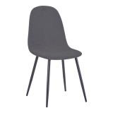 Cumpara ieftin Scaun Bella catifea gri inchis picioare metal negru 43x52x88 cm
