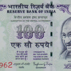 Bancnota India 100 Rupii 2016 - P105 UNC ( litera R )