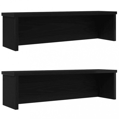 vidaXL Rafturi de bucătărie stivuibile 2 buc Negru 50x15x16 cm foto