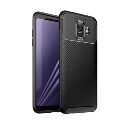 Husa Auto Focus Carbon Pentru Samsung Galaxy A6 Plus 2018, A605 - Negru foto