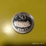 Moneda Pitcairn Island 50 Cents 2010 UNC, Numismatica, Rara, Colectie