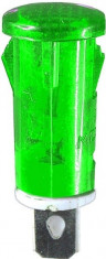 Indicator cu bec, 220V, 14x40mm, verde - 124835 foto