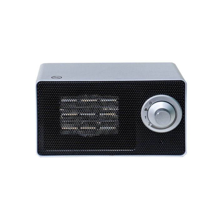 Aeroterma de birou, putere 1000W, 2 trepte de putere, protectie la supraincalzire, termostat regabil, negru/gri
