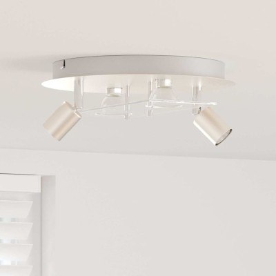 vidaXL Reflector de plafon cu 2 Capete Ajustabile Matte Nickel GU10 foto