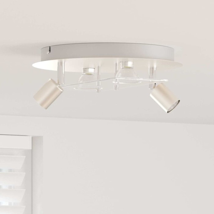 vidaXL Reflector de plafon cu 2 Capete Ajustabile Matte Nickel GU10