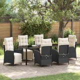 Cumpara ieftin Set de masă pentru grădină 7 pcs Negru Rattan poli