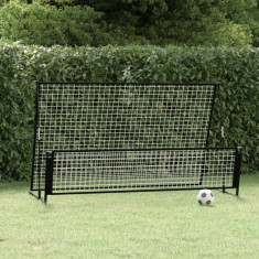 Poarta de fotbal de ricoseu 2-în-1, 202x104x120 cm, otel GartenMobel Dekor