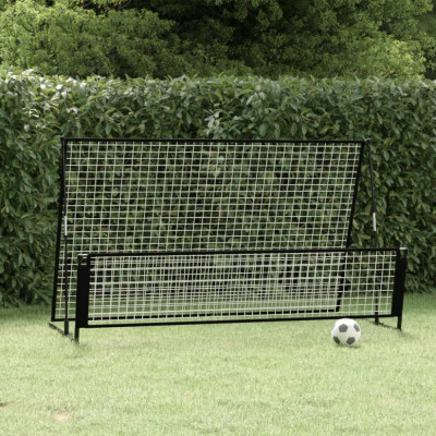 vidaXL Poartă de fotbal de ricoșeu 2-&amp;icirc;n-1, 202x104x120 cm, oțel foto