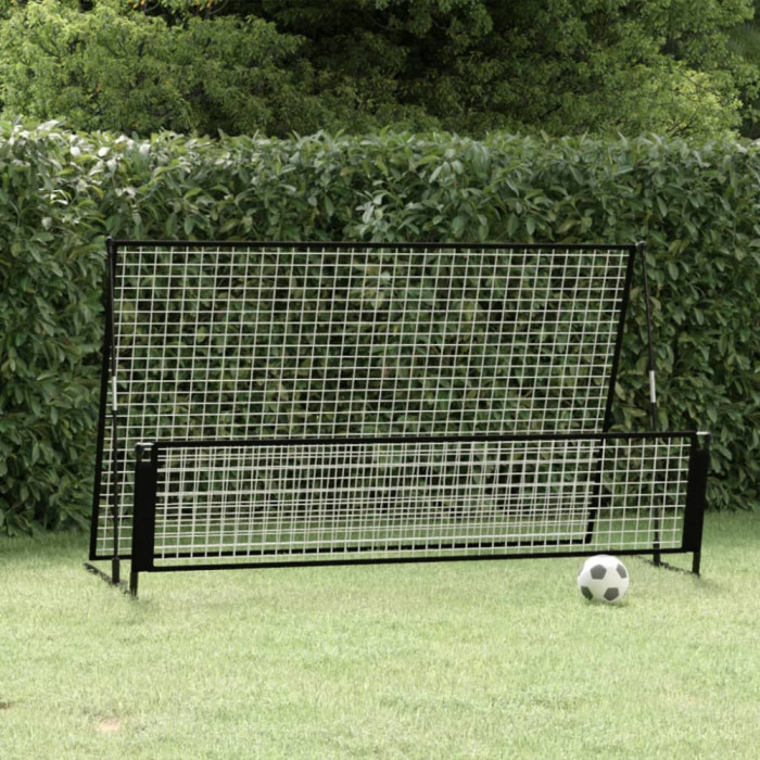 vidaXL Poartă de fotbal de ricoșeu 2-&icirc;n-1, 202x104x120 cm, oțel