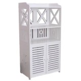 Dulap pentru baie, cu 3 polite pentru depozitare, dimensiuni 90 cm x 40 cm x 25 cm, alb