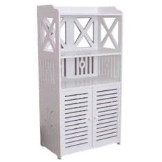 Dulap pentru baie, cu 3 polite pentru depozitare, dimensiuni 90 cm x 40 cm x 25 cm, alb