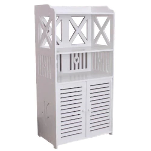 Dulap pentru baie, cu 3 polite pentru depozitare, dimensiuni 90 cm x 40 cm x 25 cm, alb