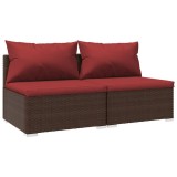 Cumpara ieftin Set mobilier relaxare gradina cu perne 2 piese maro poliratan
