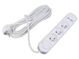 Prelungitor alimentare 5 prize 1,5m 16A PVC alb 3x1mm2