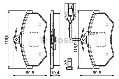 Set placute frana,frana disc VW GOLF III Variant (1H5) (1993 - 1999) BOSCH 0 986 460 948 foto