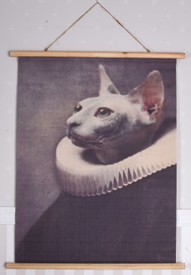 Poster mare din in cu o pisica cu guler LUP105 foto