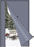Perdea termoizolanta pentru usa Risareyi, magnetica, poliester, gri, 145 x 205 cm