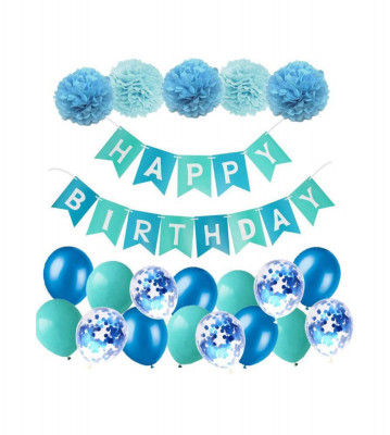 Set 21 baloane si accesorii pentru petrecere, aniversare HAPPY BIRTHDAY foto