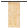 VidaXL Ușă glisantă cu set de feronerie 95x210 cm, lemn masiv de pin 3332674