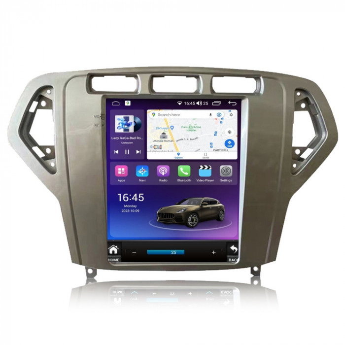 Navigatie dedicata cu Android tip tesla Ford Mondeo IV 2007 - 2011, gri, 8GB