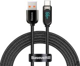 CABLU alimentare si date Baseus Display, Fast Charging Data Cable pt. smartphone, USB la USB Type-C 66W, braided, 1m, negru &quot;CASX020001&quot; (timbru verde