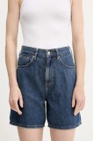 Sisley pantaloni scurți jeans uni, high waist, 4IHQL901M
