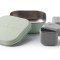 Set cutie cu 2 silipods pentru mancare bebelusi miniware grow bento, 3 piese, keylime+grey