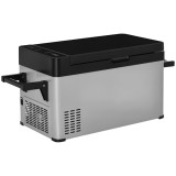 Outsunny Cutie Frigorifică Auto 50L cu Afișaj LCD 2 Moduri Compresor Frigider Auto cu M&acirc;nere Navă Camper Călătorie 12/24V DC și 110-240V AC Gri+Negru