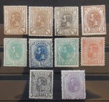 Romania 1893/98 - Deparaiate Carol l-Spic de grau,filigran PR