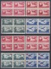 ROMANIA 1948/1952 LP 244 LP 267 LP 319 LP 319 a POSTA AERIANA+POSTA AERIANA SUPRATIPAR SERII IN BLOC DE 4 TIMBRE STARE MNH, Nestampilat