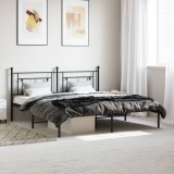 VidaXL Cadru de pat metalic cu tăblie, negru, 183x213 cm 374344