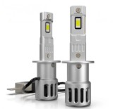 Set 2 becuri LED H3, 55W, Canbus PRO AutoREY&reg; lumina alb-rece, 25.000 Lumeni, Ventilator inclus