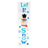 Autocolante gel mesaj Let it Snow și om de zăpadă pentru decorarea ferestrelor d, CMCLASS
