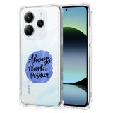 Husa antisoc pentru xiaomi redmi note 14 4g, airbag, always think positive, clear